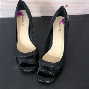 Ellen Tracy Black Peep Toe Heels